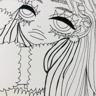 線画からカラー・完成まで/女の子のイラスト