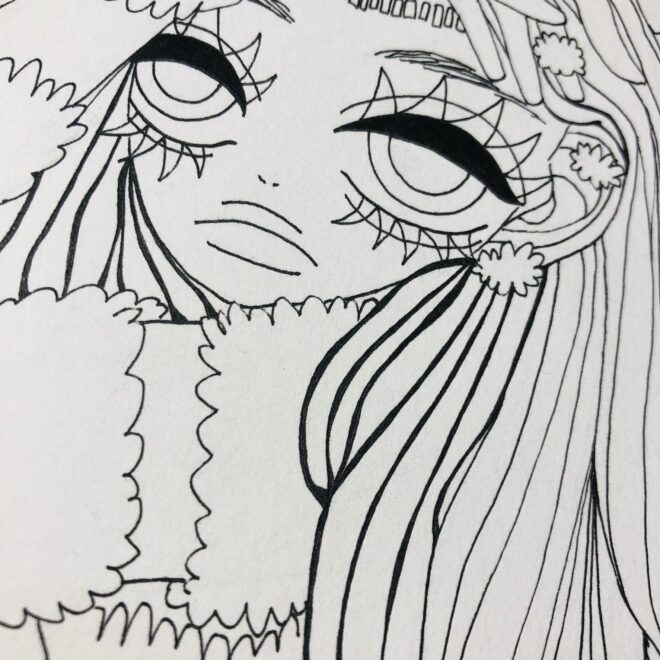 女の子のイラスト・線画