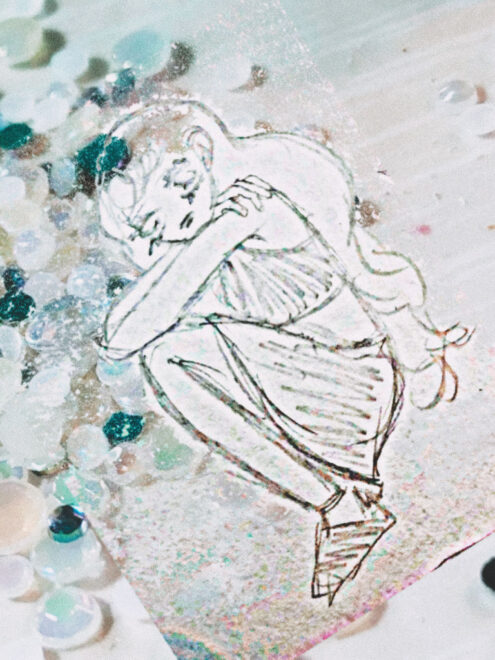 女の子のイラストと写真