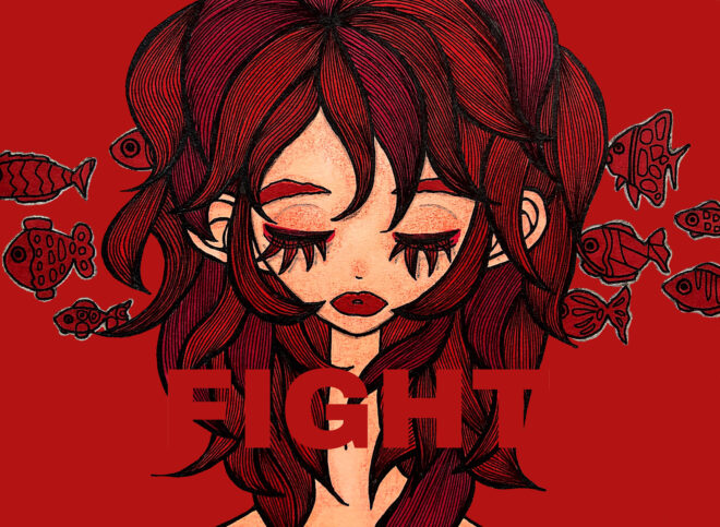 強い女の子のイラスト