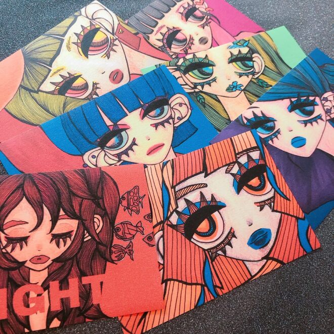 ポストカードセット|女の子のイラスト