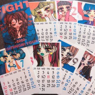 FIGHT】ミニカレンダー/ポストカードサイズ | kaminari youka