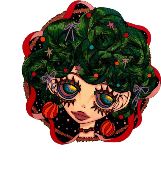 12月の女の子のイラスト