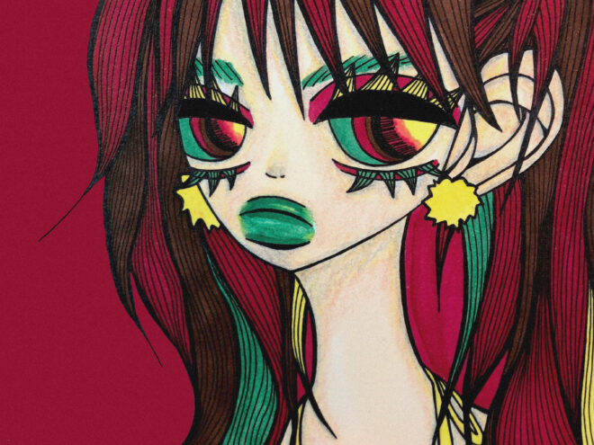 8月の女の子イラスト