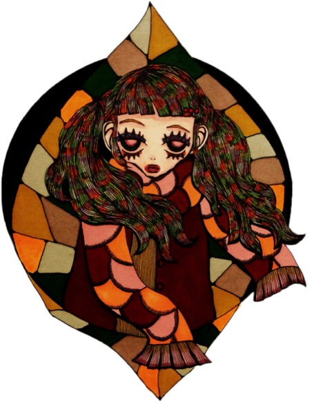 10月の女の子のイラスト