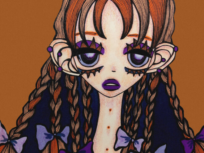 10月の女の子のイラスト