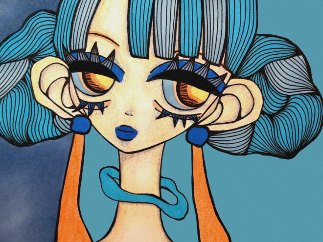 7月女の子のイラスト