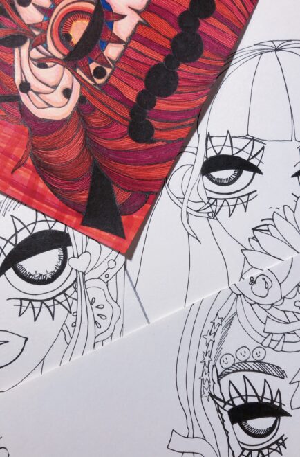 女の子のアナログイラスト