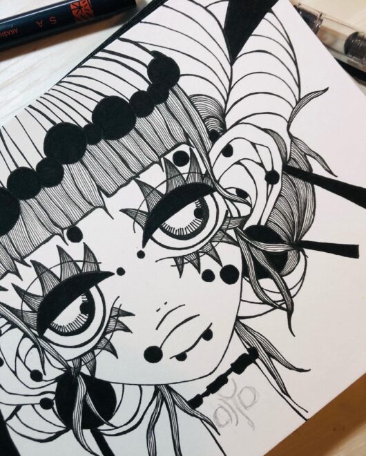 女の子のアナログイラスト