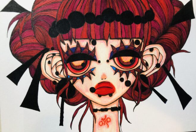 アナログイラスト女の子