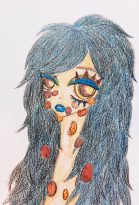 色鉛筆画女の子