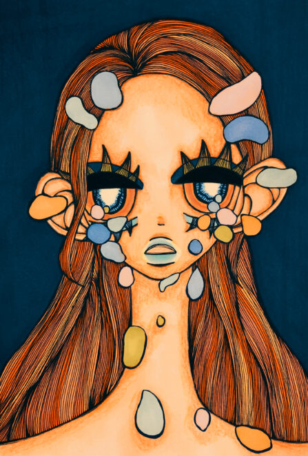 女の子のアナログイラスト