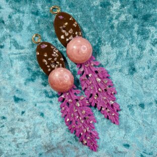 【紫桃】大ぶりピアス・イヤリング　p 21