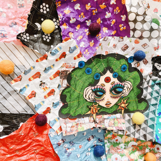 女の子のイラストのリメイク作品