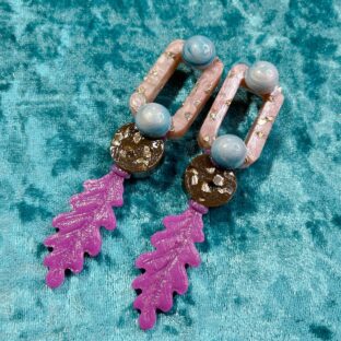 【紫桃】大ぶりピアス・イヤリング　p 19