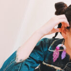 ハンドメイドピアス着用画像