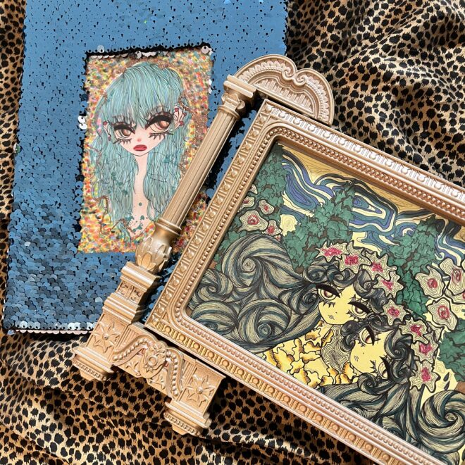 女の子のイラスト原画