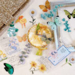 蝶/葉っぱ/マーガレット/きのこ透明シール