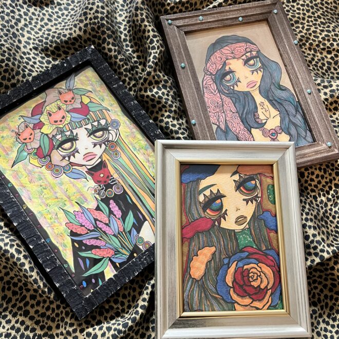 女の子のイラスト原画