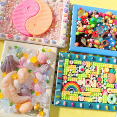 パーツをぎっしり敷き詰めたアートフレームを作りました。｜ネット販売中