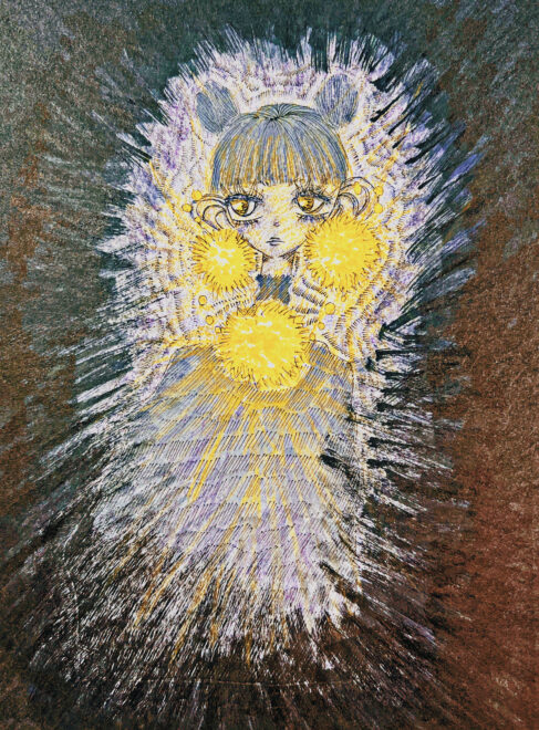 女の子のアナログイラスト