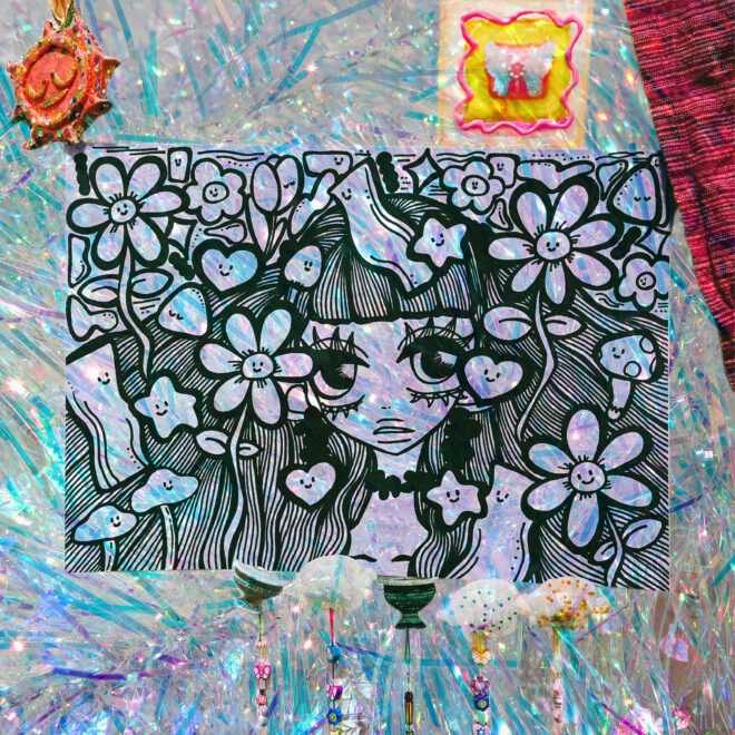 女の子のアナログイラスト