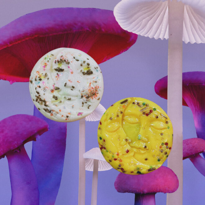 月と太陽のモチーフマグネット