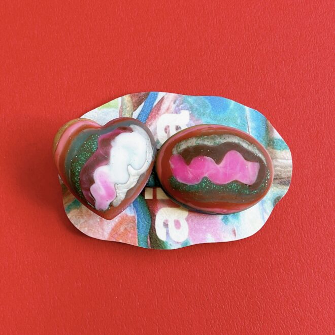 個性派ヘアクリップマーブル